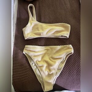 PacSun Yellow Textured Bikini Set